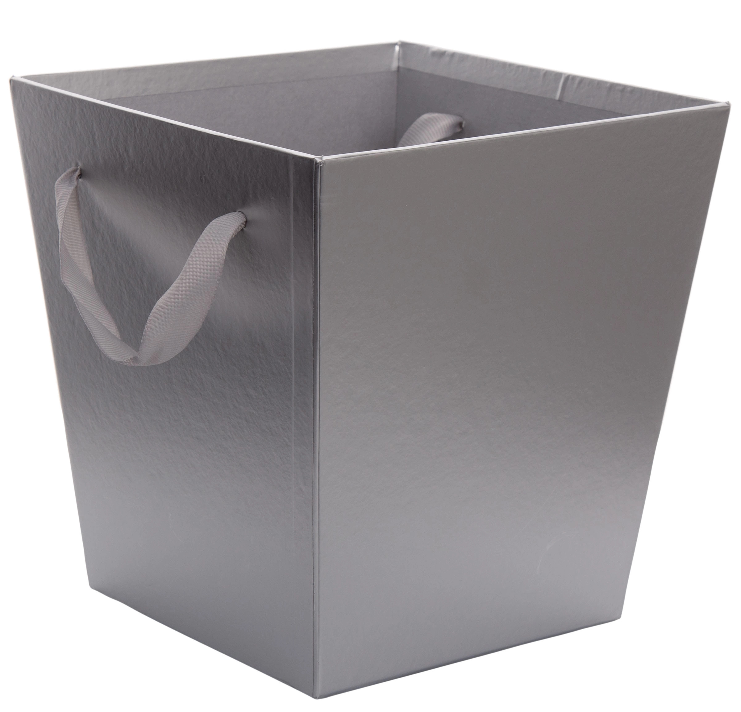 FLOWER BOX PUDEŁKO NA KWIATY PREZENT SREBRNE