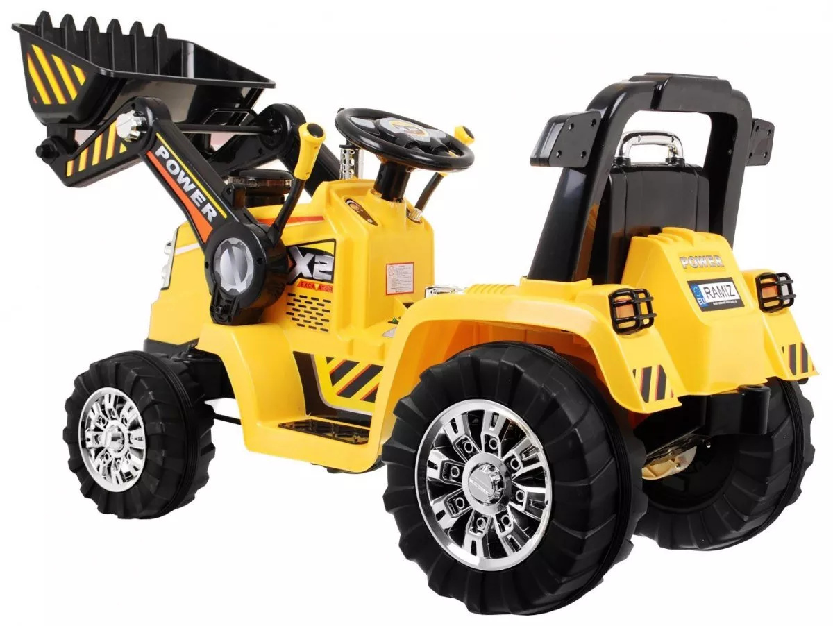 Pojazd Koparka Traktor Żółta traktor elektryczny dla dzieci na akumulator